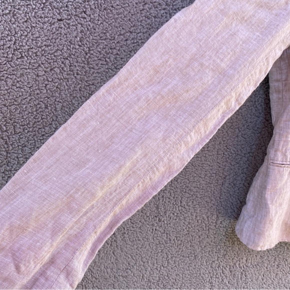 Banana Republic Cream Beige 100% Linen Exterior Blazer Sz 6 - Picture 2 of 13